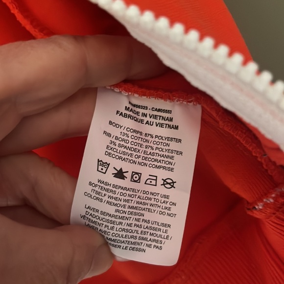 Nike Women’s Cropped Warmup/Track Jacket- Deep Orange White/black/yellow stripe - Picture 8 of 9